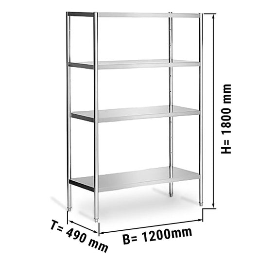 Stainless steel shelving unit, max 8 bag