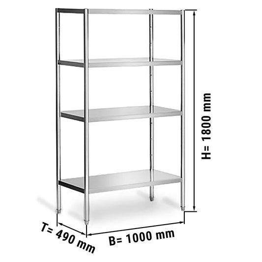 Stainless steel shelving unit, max 4 bag