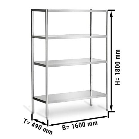 Stainless steel shelving unit, max 12 bag